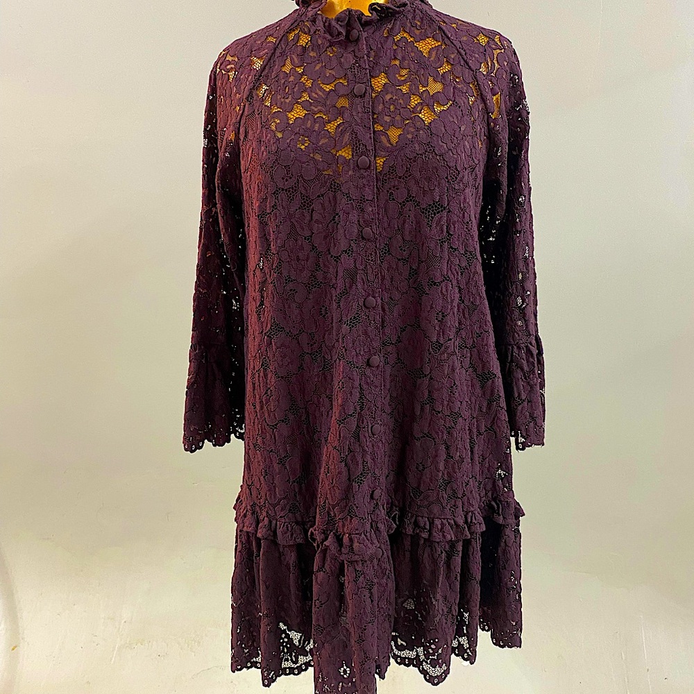 Vintage Purple Lace Babydoll Dress + Slip